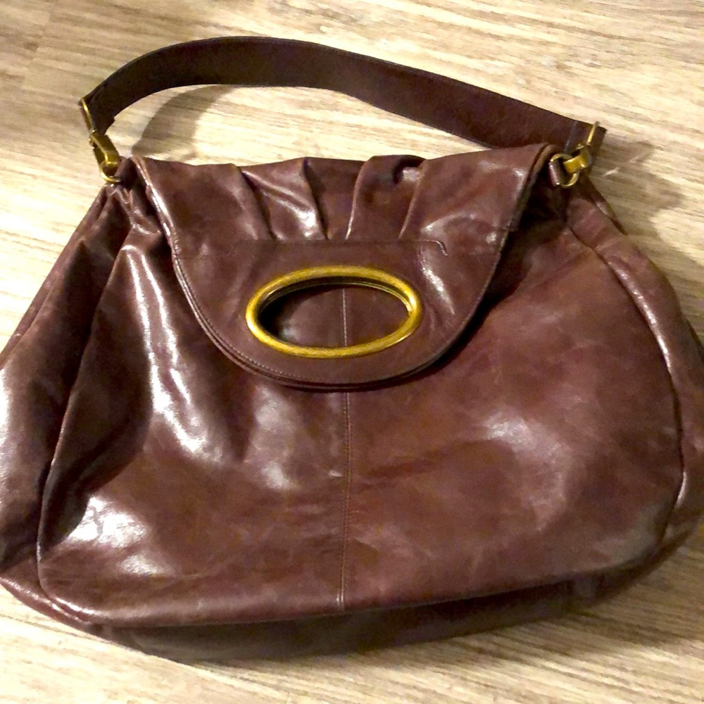 Large HOBO clutch or convertible bag w/ magnetic closures & pockets. GUC